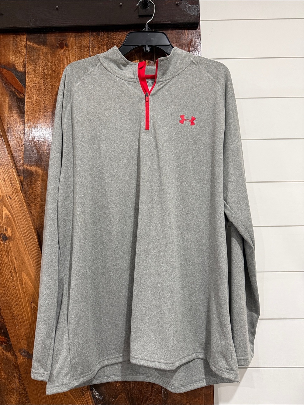 Under Armour Gray Quarter-Zip Pullover with red Accents